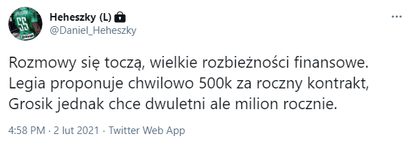 GIGANTYCZNE ROZBIEŻNOŚCI FINANSOWE w negocjacjach Grosickiego z Legią!